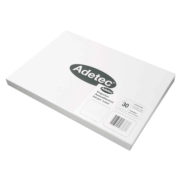Etiqueta Inkjet/Laser Adetec- Carta Blanca 216X279 Mm 100 Hj 1
