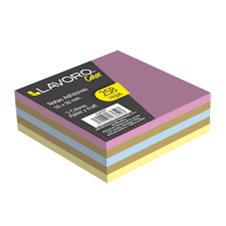 Nota Adh 50X50Mm 258H 3Col Pastel/Kraft Lavoro 1