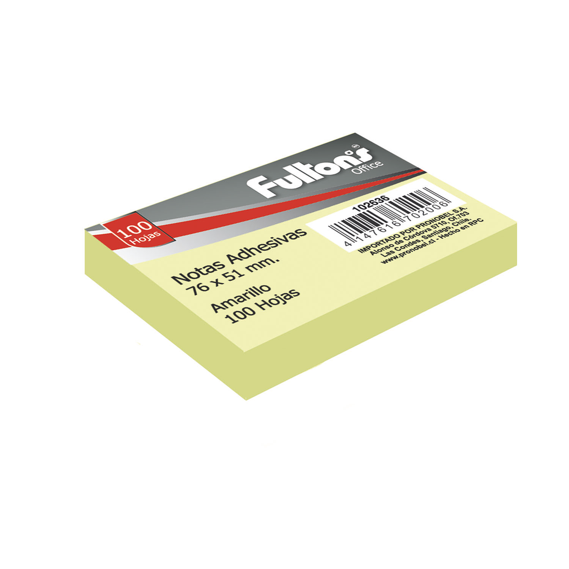 Nota Adh 656 76X51 Mm 100 Hjs 1 Un Amarillo Fultons 1