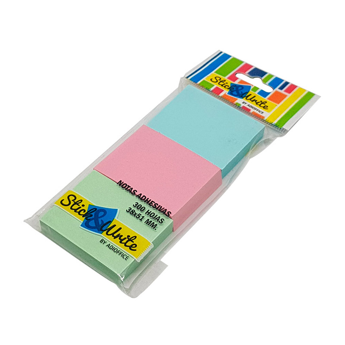 Notas Adhesivas 38X51Mm -300Hj- Colores Stick & Write 1
