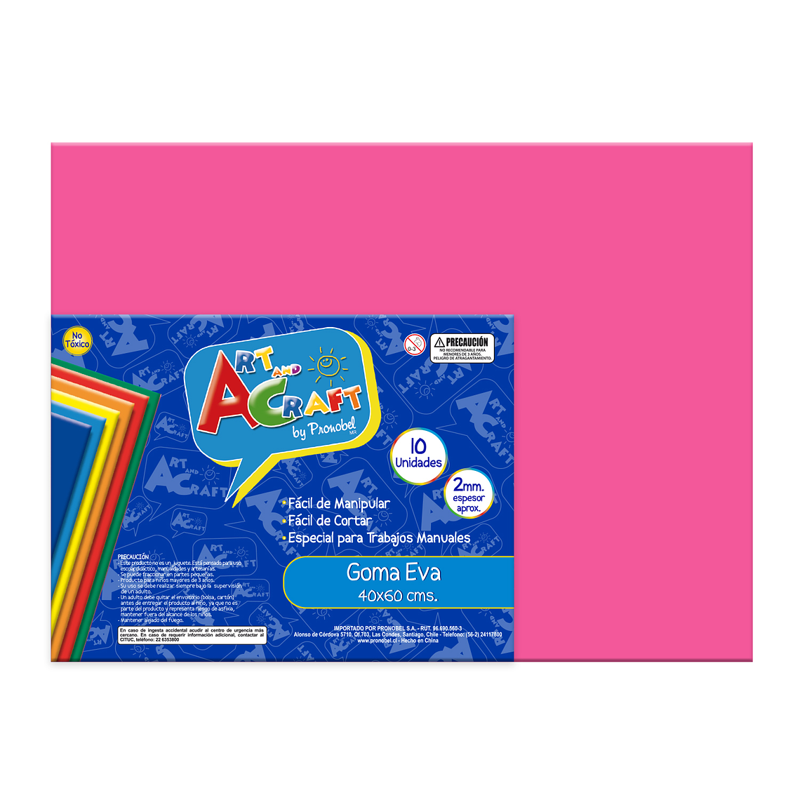 Goma Eva 40X60 Cm 2Mm Rosado Art&Craft Unid Pliego 1