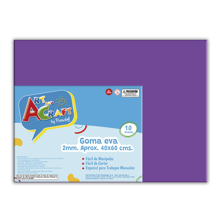 Goma Eva 40X60 Cm 2Mm. Morado Unid Art & Craf 1