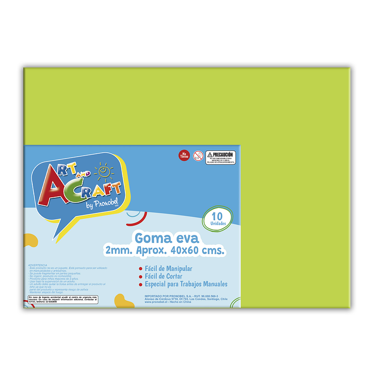 Goma Eva 40X60Cm Verde Claro Art & Craf Pliego 1