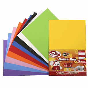 Goma Eva Adix 20X30Cm Col Surtido 10Unid