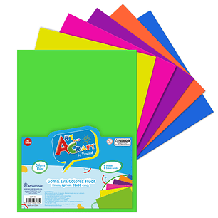 Goma Eva Colores Fluor 6 Pcs/Bolsa Art & Craf