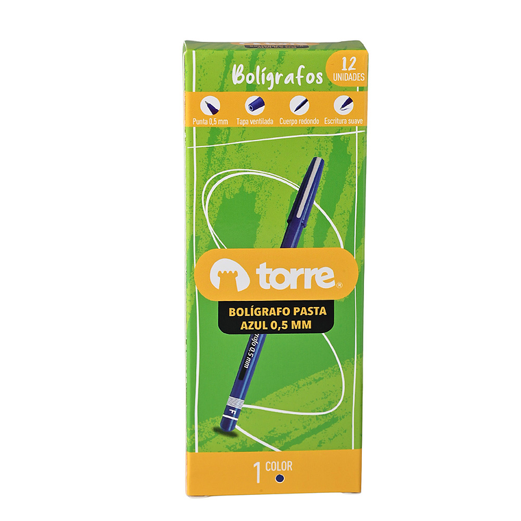 Boligrafo Azul 0.5 Mm Punta Fina Torre 1