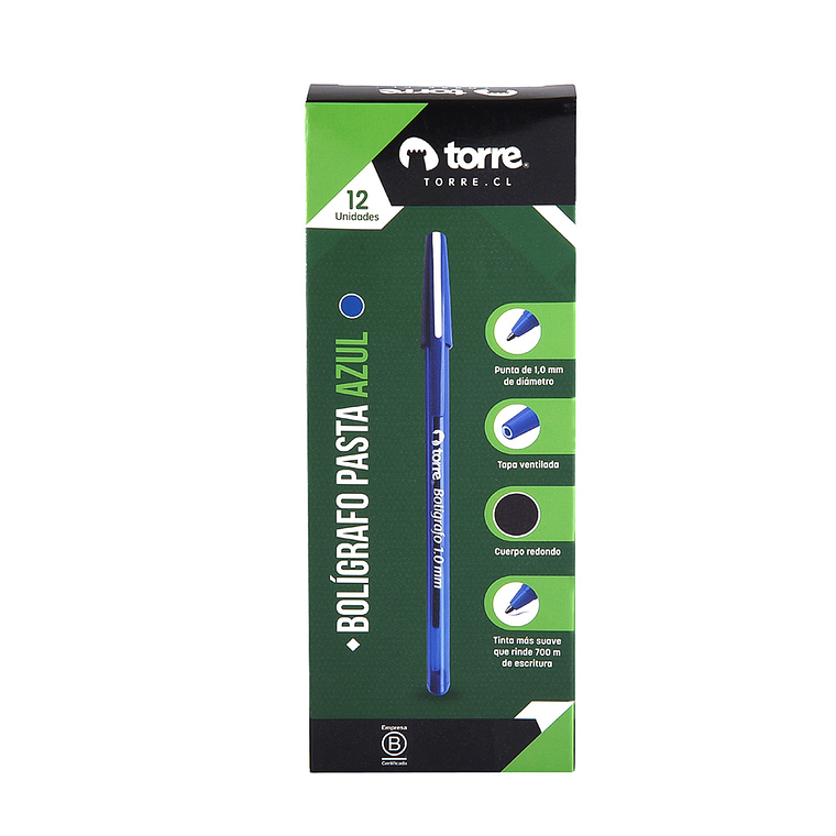 Boligrafo Azul 1.0 Mm Lb Torre 1
