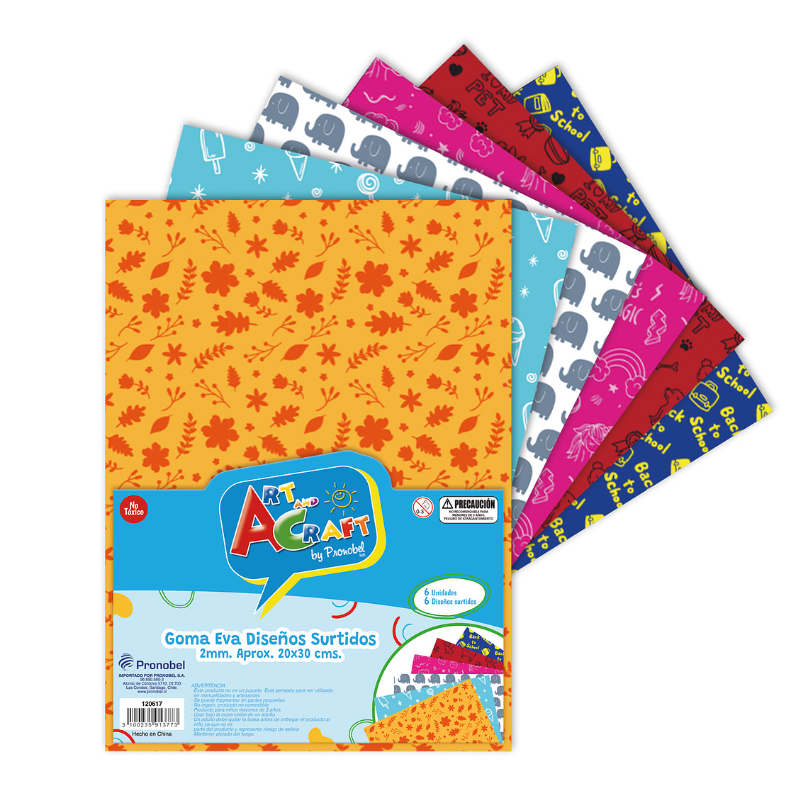 Goma Eva Diseos Surtidos 20 X 30 Cms 6 Diseos Art&Craft 1