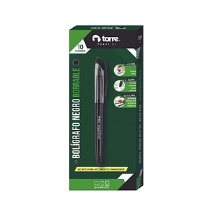Bolígrafo Gel Borrable Negro 0.7  Torre