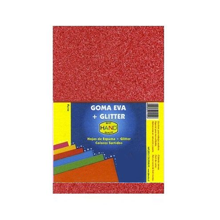 Goma Eva Glitter 20X30 Rojo 10 Ud Hand 1