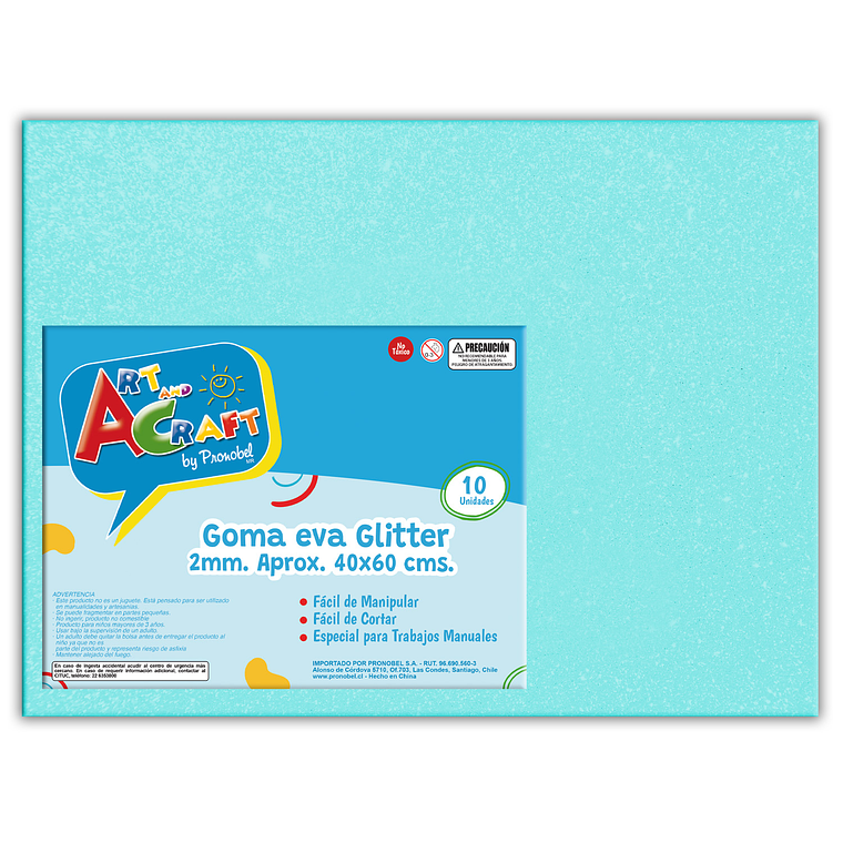 Goma Eva Glitter 40X60 2Mm Calipso Art&Craft Unidad Pliego 1