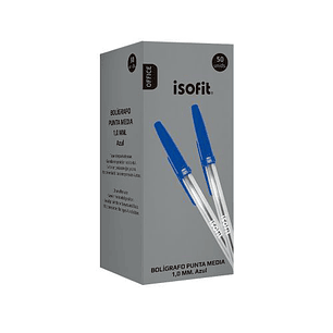 Boligrafo Isofit 1,0Mm Punta Media Azul Caja 50 Uni