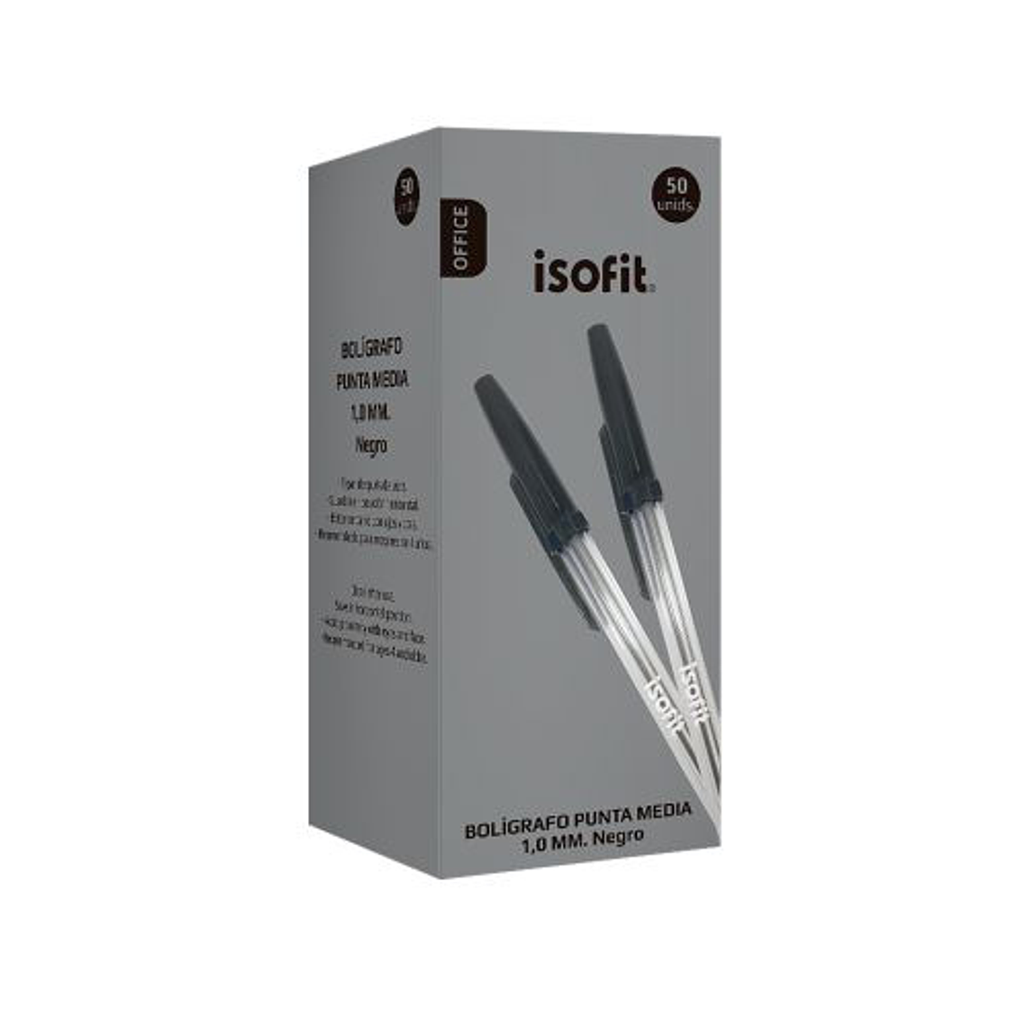 Boligrafo Isofit 1,0Mm Punta Media Negro Un 1