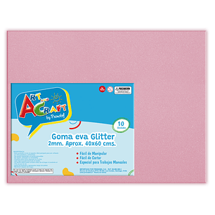 Goma Eva Glitter 40X60 2Mm Rosado Art&Craft Unidad Pliego