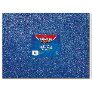 Goma Eva Glitter 45X60Cm Azul Proarte Unidad