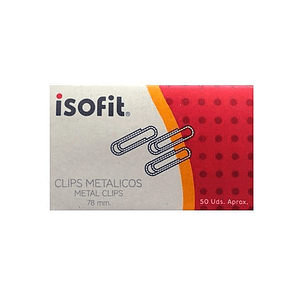 Clips Isofit Metal 78 Mm De 50 Unidades