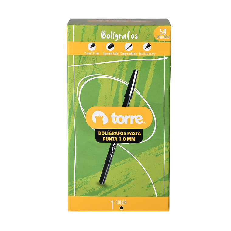 Boligrafo Negro 1,0 Torre Caja 50 Und 1