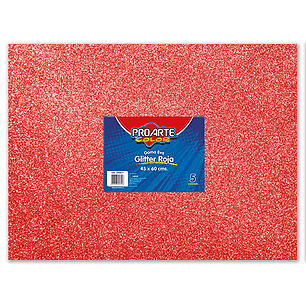 Goma Eva Glitter 45X60Cm Roja Proarte Unidad
