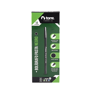 Boligrafo Negro 1.0 Mm Lb Torre