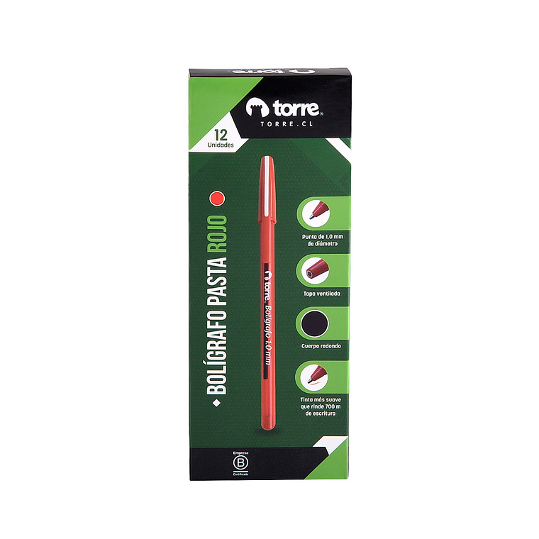 Boligrafo Rojo 1.0 Mm Lb Torre 1