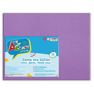 Goma Eva Glitter Lila 40X60  Art & Craft Unidad Pliego
