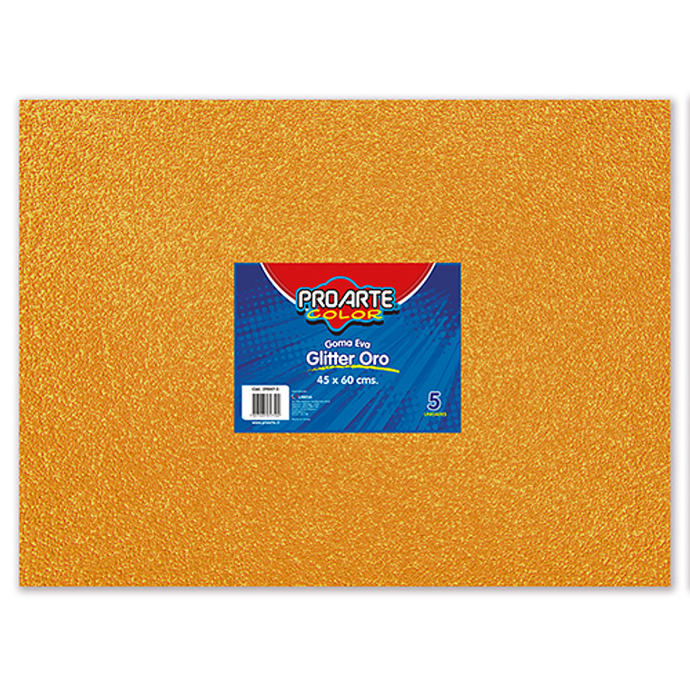 Goma Eva Glitter Oro 45X60Cm X1Un Proarte 1