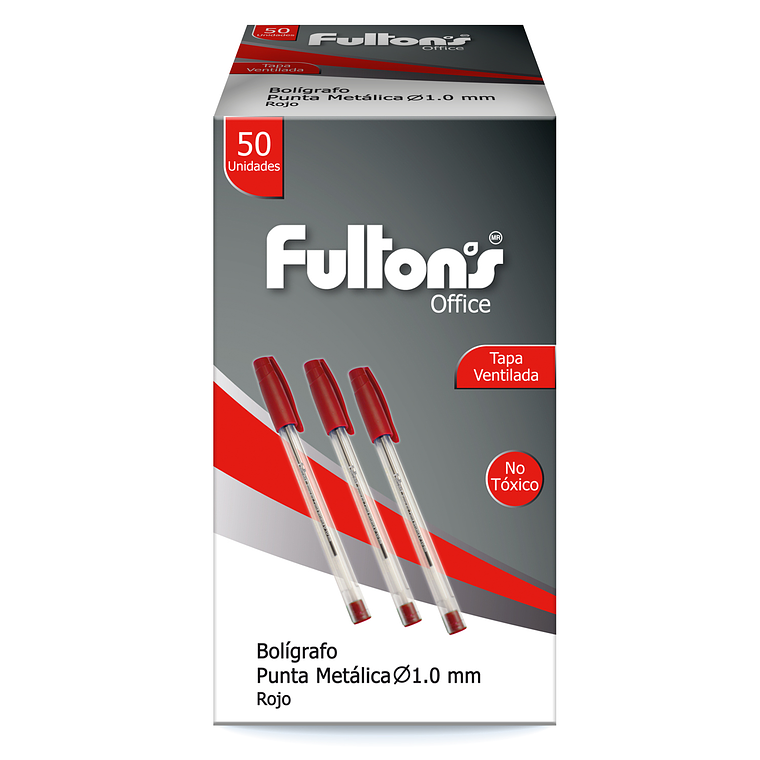 Lapiz Pasta Fultons P.Med 1,0Mm Rojo Cjx50Unid 1