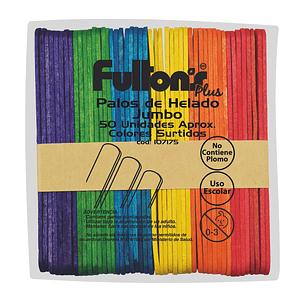 Palos De Helado Col Surt Jumbo 50 Uni Fultons