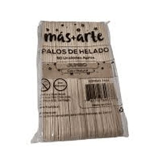 Palos De Helado Mas + Arte Natural Jumbo 50 Un