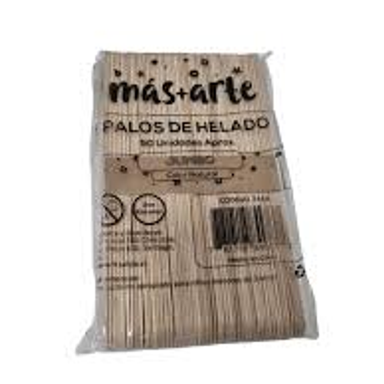 Palos De Helado Mas + Arte Natural Jumbo 50 Un 1