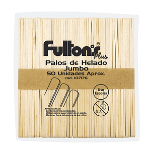 Palos De Helado Natural Jumbo 50 Uni Fultons