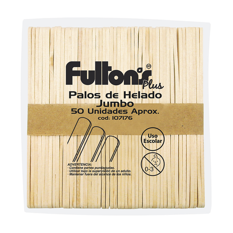 Palos De Helado Natural Jumbo 50 Uni Fultons 1