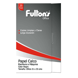 Papel Calco Maquina Of Negro 25 Hjs Fultons