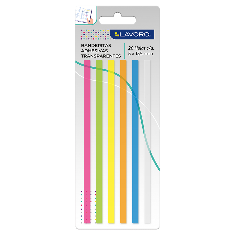 Banderas Adh Transparentes 5X135Mm 20 Hojas Lavoro 1