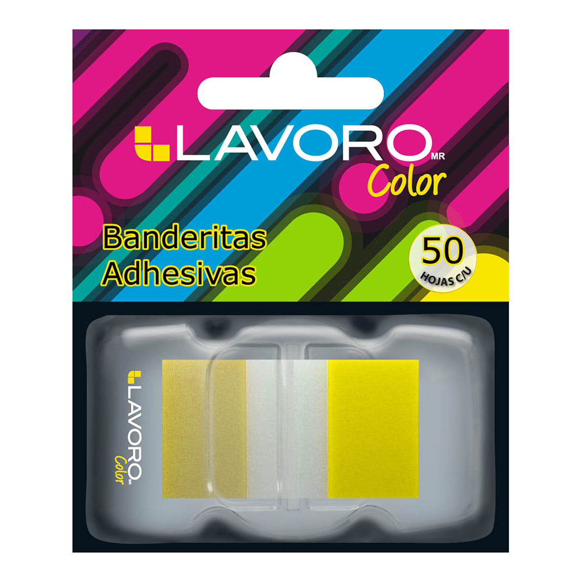 Banderitas Adhesivas 680 25X44 Mm. 50Hjs Amarillo Lavoro 1