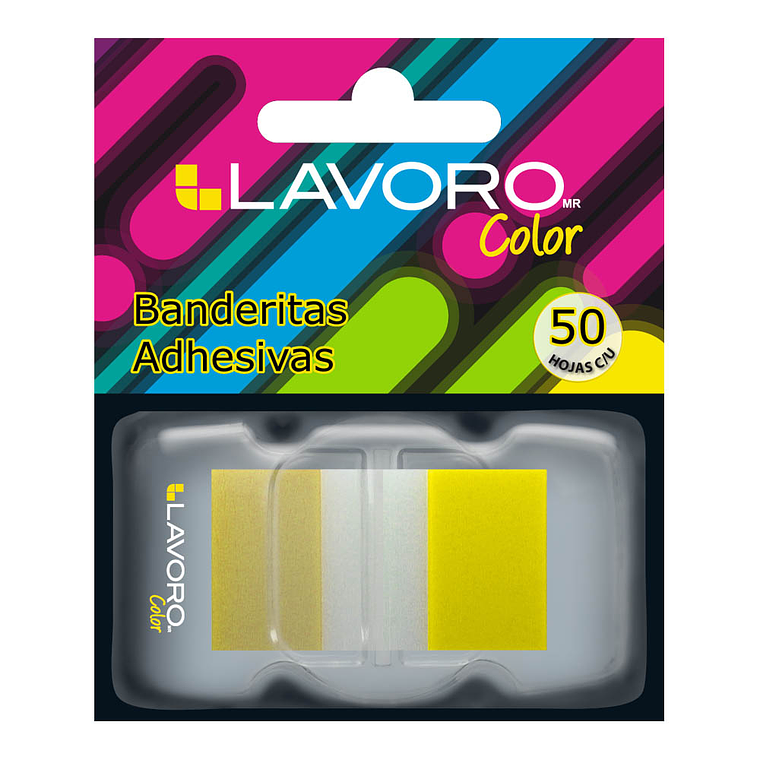 Banderitas Adhesivas 680 25X44 Mm. 50Hjs Amarillo Lavoro 1