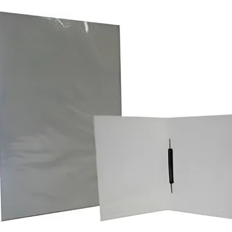 Carpeta Plastificada Con Acoclip Gris  Fogata 1