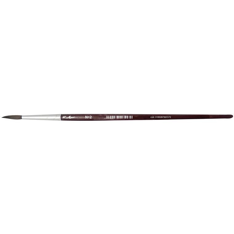 Pincel N°2 Redondo Mango Plastico Pelo Camello Art & Craft 1