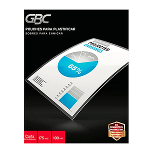 Caja Pouche Gbc Jumbo 7Mil -175 Mic- -80X115 Mm- 100 Un.
