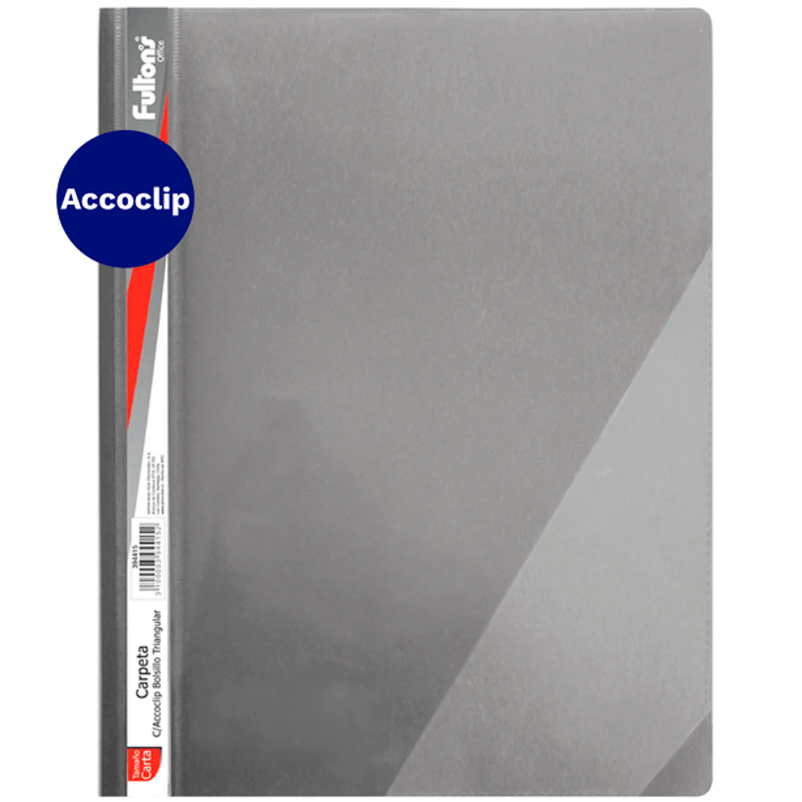 Carpeta C/Accoclip Bolstriangular Of Vinil Gris Fultons                          1