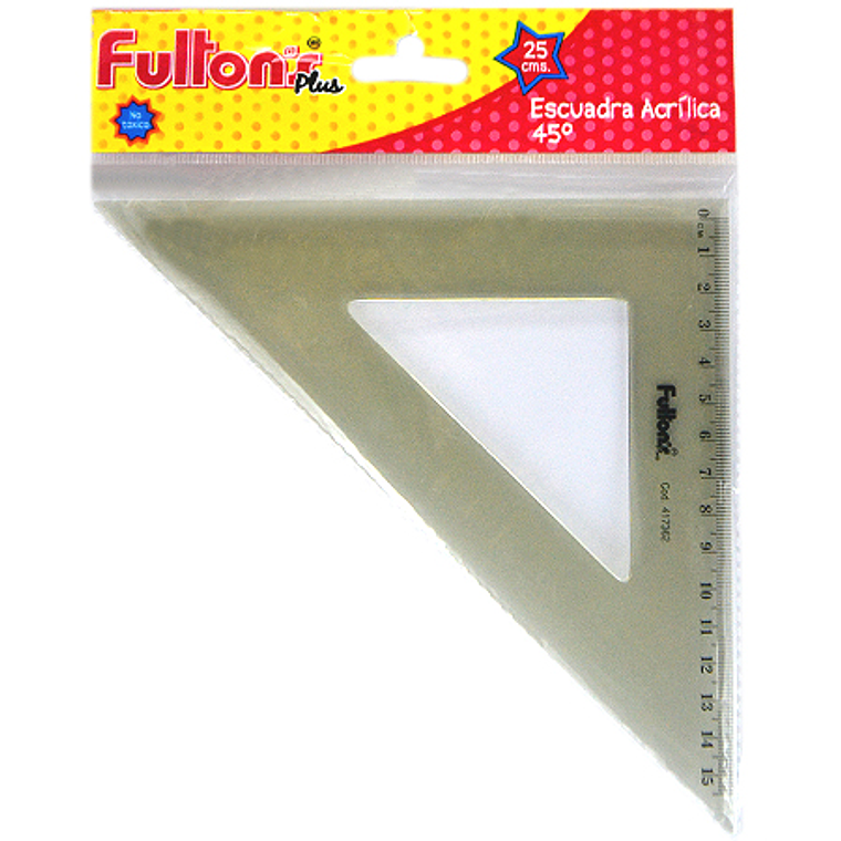 Escuadra Acrilica 25 Cm Humo 45Ä En Bolsa  Fultons 1