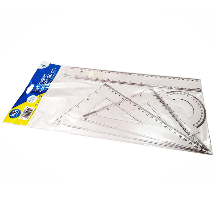 Set Reglas Acrilicas 30Cm 4 Pcs N.18160711 -24-144- Jm 1