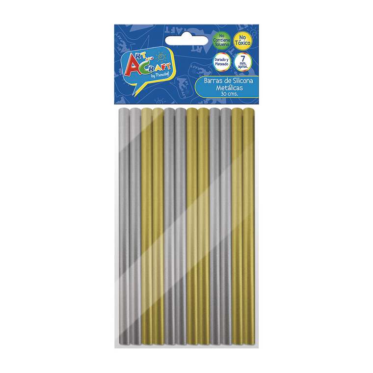 Sil Barra Met Dor/Pla 12 Pcs 7Mm 30 Cms Art & Craf 1