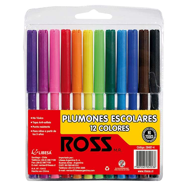 Plumones Ross De 12 Colores 1