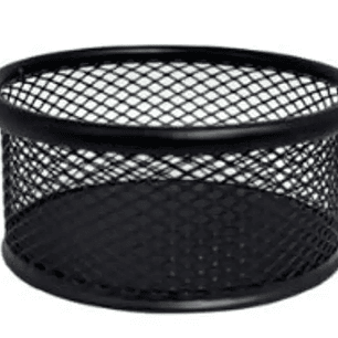 Porta Clips Redondo 9X4Cm Metal Negro Hand