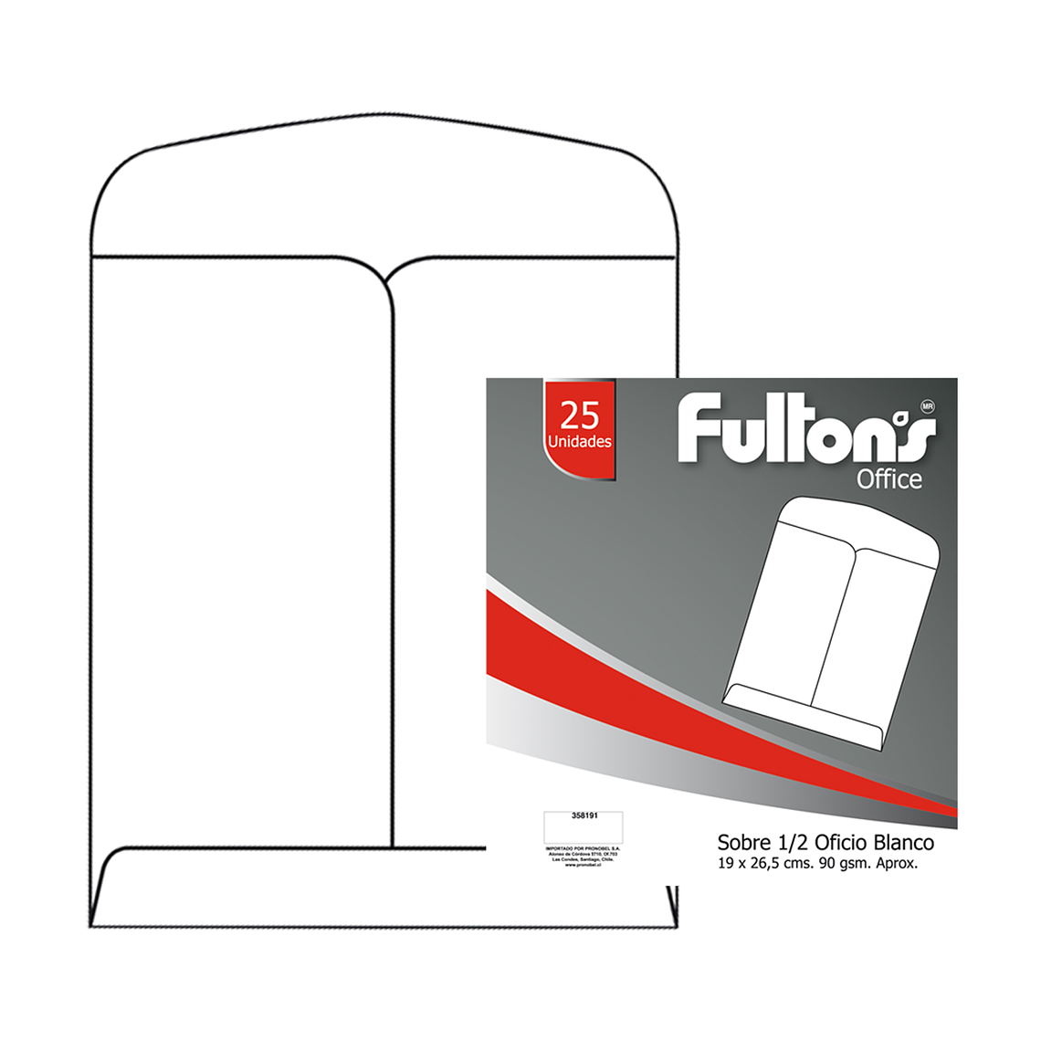 Sobre Saco 1/2 Oficio Blanco 90 Gr 25Un Fultons 1