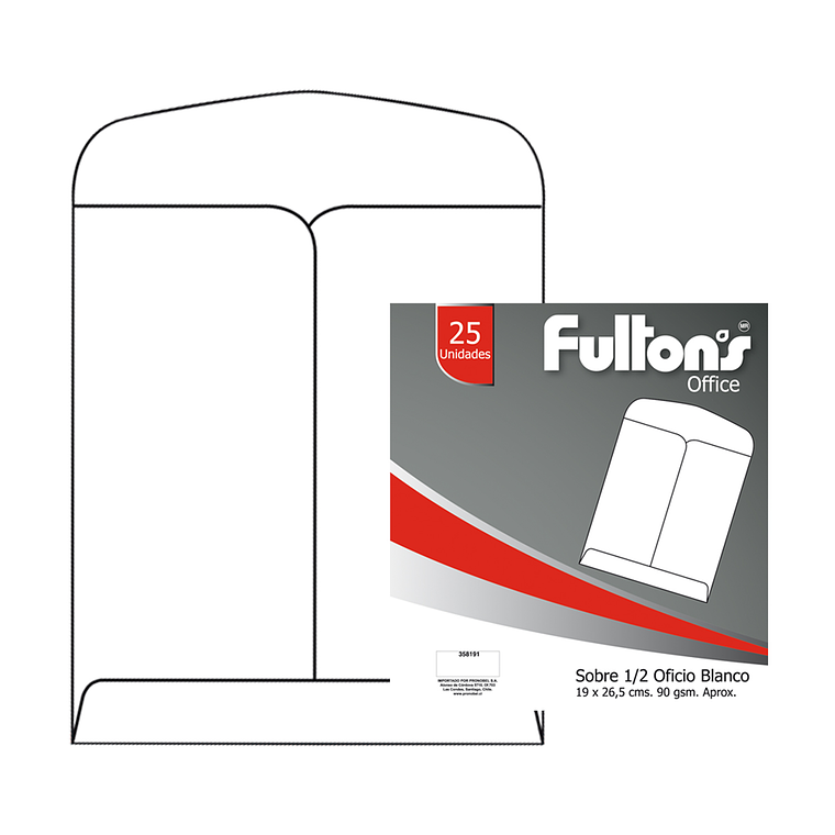 Sobre Saco 1/2 Oficio Blanco 90 Gr 25Un Fultons 1