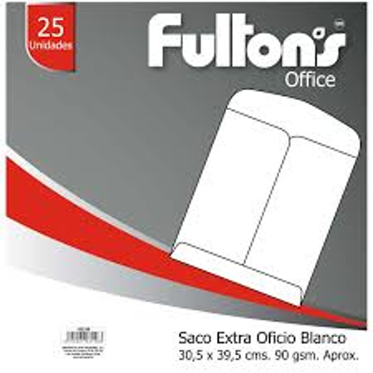 Sobre Saco Extra Of Blanco 90 Gr 25Un Fultons 1