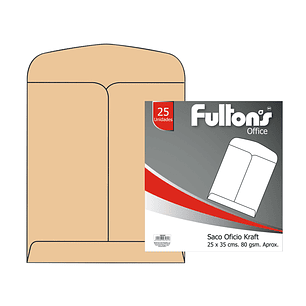 Sobre Saco Oficio Kraft 80Gr Fultons 25 Unid