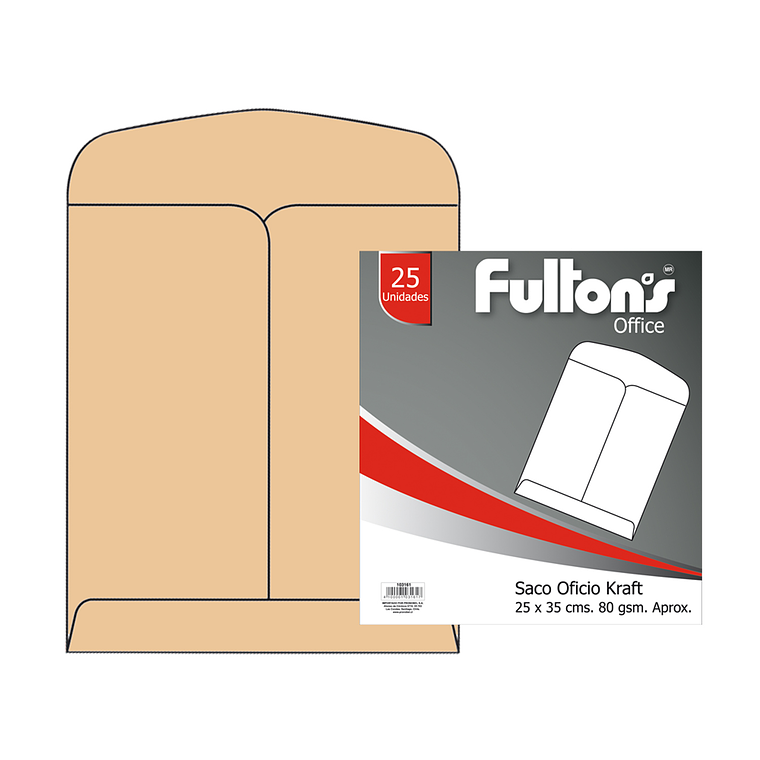 Sobre Saco Oficio Kraft 80Gr Fultons 25 Unid 1